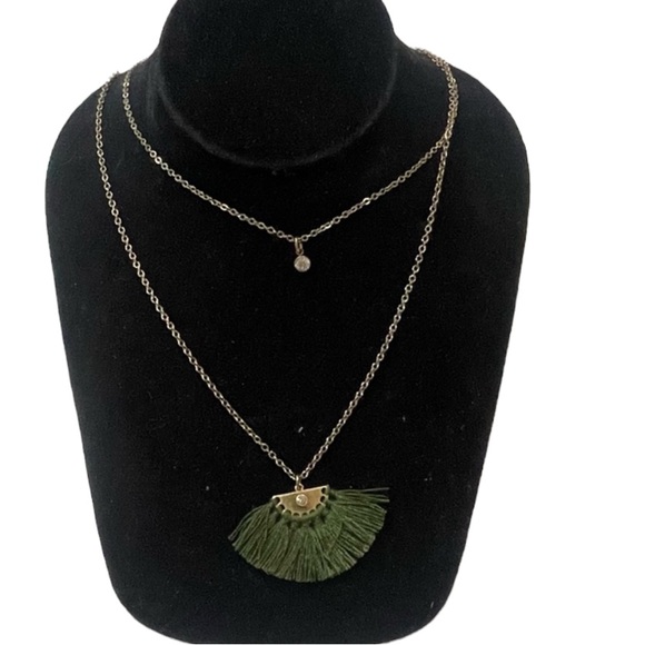 Premier Designs Jewelry - New Premier Design Olive flare Green Tassel‎ Necklace